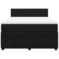 Boxspring met matras fluweel zwart 160x200 cm - thumbnail