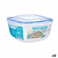 Hermetische Lunchtrommel Vierkant Transparant Plastic 2,4 L 20 x 11 x 20 cm (12 Stuks) - thumbnail