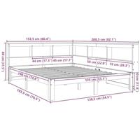 Bed met boekenkast zonder matras grenenhout wasbruin 135x190 cm - thumbnail