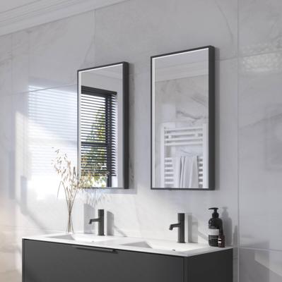 Ben Oblon spiegel met LED verlichting en anti-condens 50x100 cm Mat Zwart