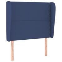 Hoofdbord met randen 103x23x118/128 cm stof blauw - thumbnail