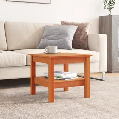 Salontafel 45x45x40 cm massief grenenhout wasbruin - thumbnail