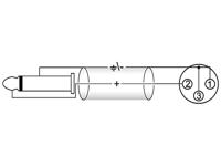 OMNITRONIC Adapter Cable XLR(F)/Jack mono 0.9m bk - thumbnail