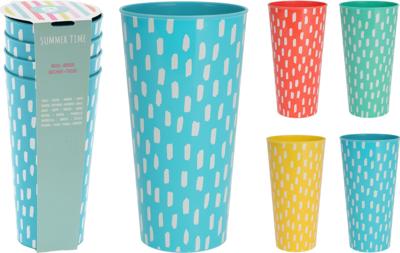 Bekerset 4-delig 400ml kunststof