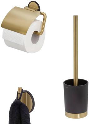 Tiger Tune toilet accessoires 3-delig vrijstaand messing geborsteld/zwart