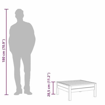 Tuinvoetenbank massief grenenhout wit