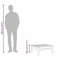 Tuinvoetenbank massief grenenhout wit - thumbnail