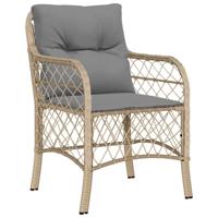 7-delige Tuinset met kussens poly rattan gemengd beige - thumbnail