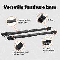 VidaXL Wasmachinebasis 2 pcs zwart 72 x 5 x 4,5 cm roestvrij staal - thumbnail