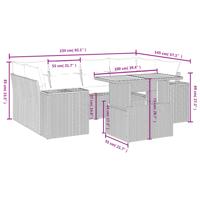 7-delige Loungeset met kussens poly rattan beige - thumbnail