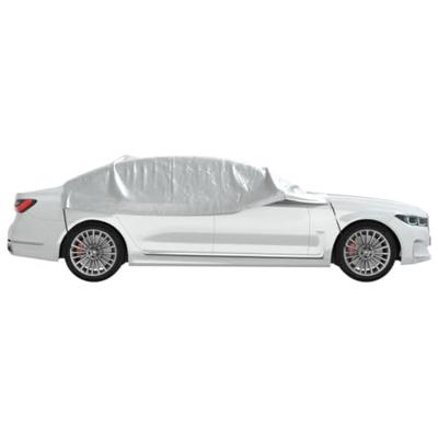 VidaXL Autohoes half met haken xl peva zilverkleurig