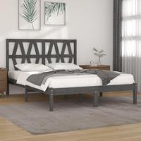 Bedframe massief grenenhout grijs 200x200 cm - thumbnail