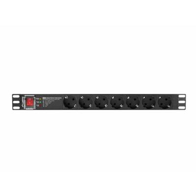 Lanberg PDU-PRO-07F-0200-BK energiedistributie 6 AC-uitgang(en) 1U Zwart