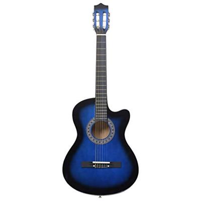 VidaXL Gitaar cutaway met 6 snaren western klassiek 38" getint blauw VidaXL Gitaar cutaway met 6 snaren western klassiek 38" getint blauw