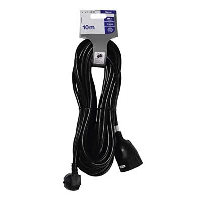 Vivanco 61157 Stroom Verlengkabel 16 A Zwart 10.00 m H05VV-F 3G 1,5 mm²