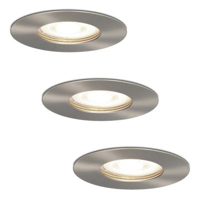 Set van 3 Bari LED inbouwspots - 5 Watt 400 lumen - 4000K neutraal wit - GU10 - Dimbaar - Rond - IP65 waterdicht - RVS - Voor binnen, buiten en badkamer Set van 3 Bari LED inbouwspots - 5 Watt 400 lumen - 4000K neutraal wit - GU10 - Dimbaar - Rond - IP65 waterdicht - RVS - Voor binnen, buiten en badkamer