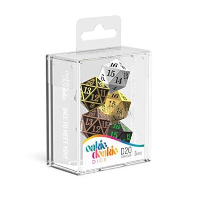 Oakie Doakie Dice D20 Spindown Dice Set Metal (5) Oakie Doakie Dice D20 Spindown Dice Set Metal (5)