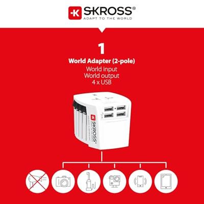 Skross 1302961 Reisstekker MUV USB (4xA)