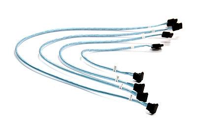Supermicro 4 x Round SATA-kabel 0,56 m Zwart, Blauw, Wit