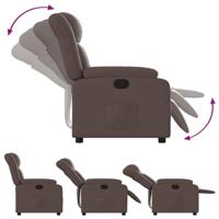 Fauteuil verstelbaar kunstleer bruin - thumbnail