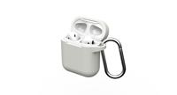 Airpods hoes van GEAR4 Apollo, beschermhoes van lichte silicone Airpods 1 en 2 hoes met aangebrachte clip, wit - thumbnail