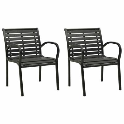 VidaXL Tuinstoelen 2 st staal en hkc zwart VidaXL Tuinstoelen 2 st staal en hkc zwart