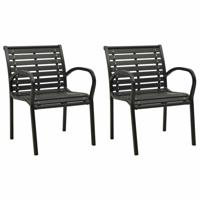 VidaXL Tuinstoelen 2 st staal en hkc zwart - thumbnail