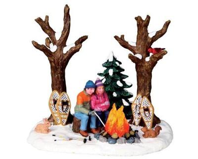 Lemax staying warm verlicht kerstdorp tafereel Vail Village 2010