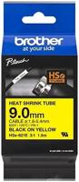 Brother HSE621E Labeltape krimpkous Tapekleur: Geel Tekstkleur: Zwart 9.0 mm 1.5 m - thumbnail