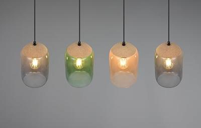 Trio Glazen eettafellampCork 4-lichts - 364600417