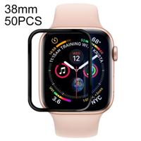 50 stuks voor Apple Watch 38mm zachte PET film volledige cover Screen Protector (zwart) - thumbnail