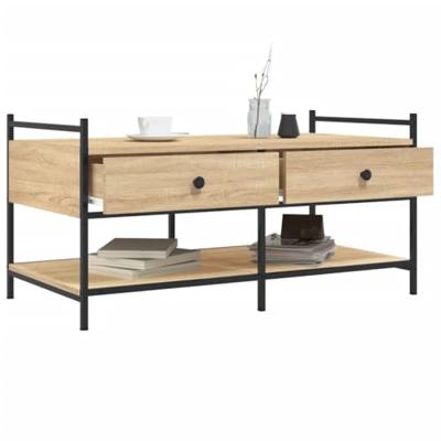 Salontafel 99x50x50 cm bewerkt hout sonoma eikenkleurig
