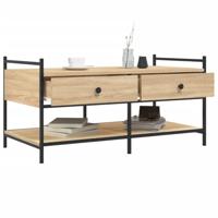 Salontafel 99x50x50 cm bewerkt hout sonoma eikenkleurig - thumbnail