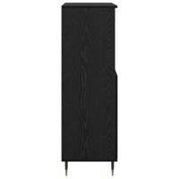 Highboard met plank met opslag met de deur Zwart 60 x 36 x 110 cm Bewerkt hout - thumbnail