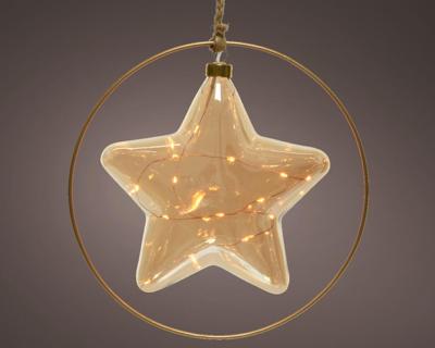 MicroLED ster BO d26h26 cm amber/klassiek warm kerstverlichting C Lumineo - Lumineo