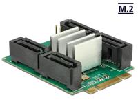 DeLOCK Converter M.2 Key B+M > Hybrid 4 x SATA adapter - thumbnail