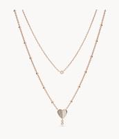 Fossil JF03648791 Ketting Vintage Glitz staal-glas rosekleurig 46-51 cm - thumbnail