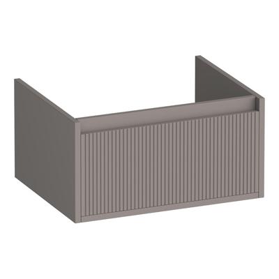 Brauer Hope Wavy - Onderkast - 60 cm - met 1 Softclose Lade Greeploos en 1 Sifon Uitsparing - Mat Taupe