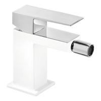 Bidetmengkraan Tres Cuadro Exclusive met Hendel Korte Uitloop 10 cm Chroom Wit Tres - thumbnail