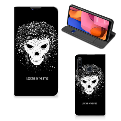 Mobiel BookCase Samsung Galaxy A20s Skull Hair Mobiel BookCase Samsung Galaxy A20s Skull Hair