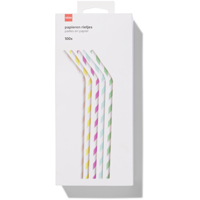 HEMA Papieren rietjes gestreept - 100 stuks - thumbnail