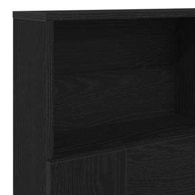 Hoofdeinde kas Zwart eiken 160 x 19 x 103.5 cm Geengineerd hout