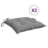 VidaXL Stoelkussens 2 st 40x40x7 cm oxford stof grijs - thumbnail