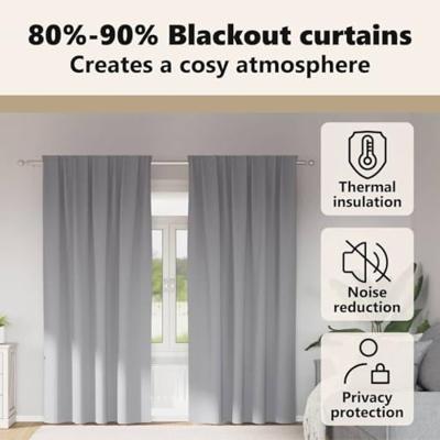 VidaXL Zwart-out gordijnen met ringen 2 pcs lichtgrijs 260 x 140 cm