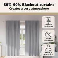 VidaXL Zwart-out gordijnen met ringen 2 pcs lichtgrijs 260 x 140 cm - thumbnail