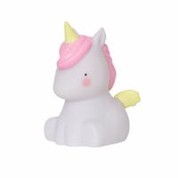 A Little Lovely Company nachtlamp Eenhoorn meisjes 12,5 cm PVC geel/roze - thumbnail