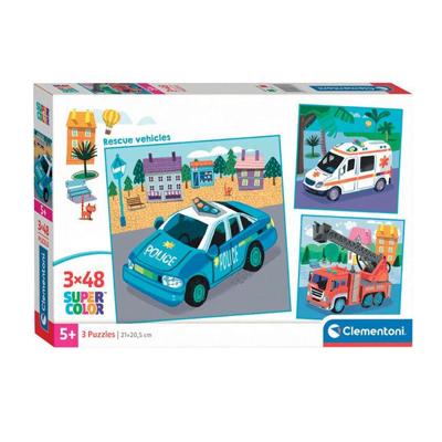 Clementoni legpuzzel super color vierkant hulpdiensten, 3x48st. Clementoni legpuzzel super color vierkant hulpdiensten, 3x48st.
