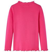 Kindershirt met lange mouwen ballerinaprint 140 felroze - thumbnail