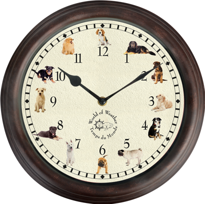 Esschert Design klok met hondengeluiden