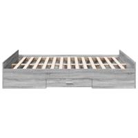 Bedframe met lades bewerkt hout grijs sonoma eiken 140x200 cm - thumbnail